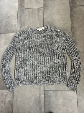 Inhabit gray black open knit pullover sweater Small